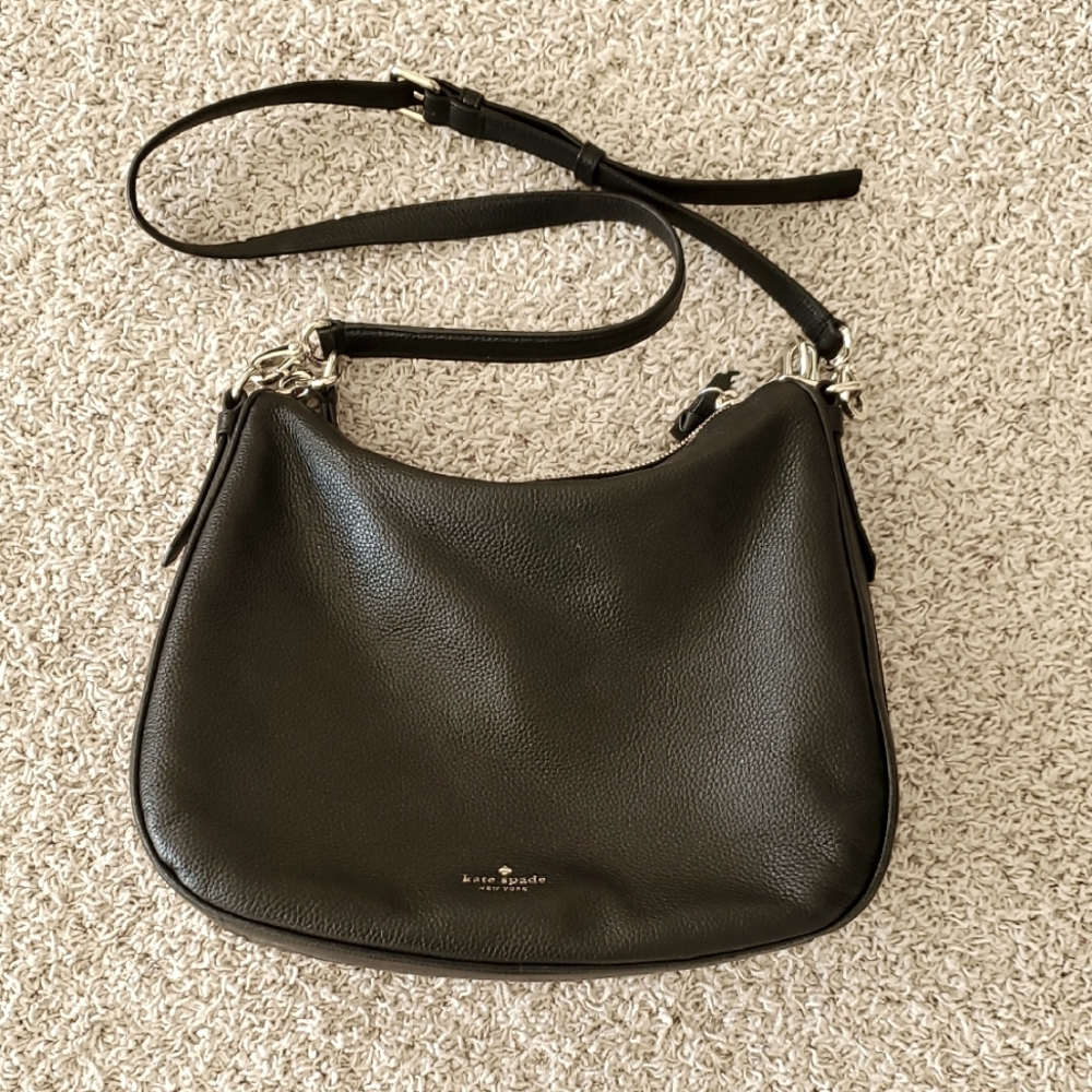 Big Kate Spade Black Leather crossbody Shoulder Bag